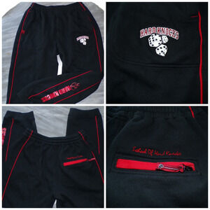 Vtg Y2k School of Hard Knocks Joggers Sweatpants XL Black red Baggy Dice Hip-Hop